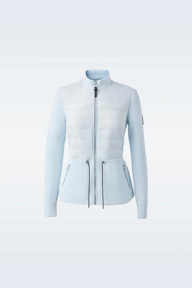 Light Jackets Women Mackage JOYCE Hybrid Jacket With Peplum Cream