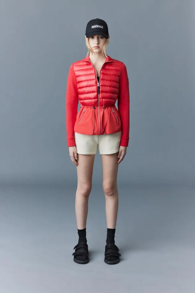 Light Jackets Women Mackage JOYCE Hybrid Jacket With Peplum Cream Light Jackets Women Mackage JOYCE Hybrid Jacket With Peplum Cream