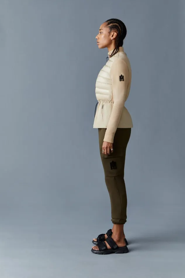 Light Jackets Women Mackage JOYCE Hybrid Jacket With Peplum Cream Light Jackets Women Mackage JOYCE Hybrid Jacket With Peplum Cream