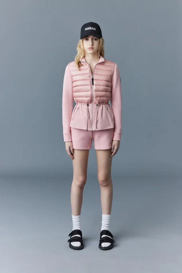 Light Jackets Women Mackage JOYCE Hybrid Jacket With Peplum Cream Light Jackets Women Mackage JOYCE Hybrid Jacket With Peplum Cream