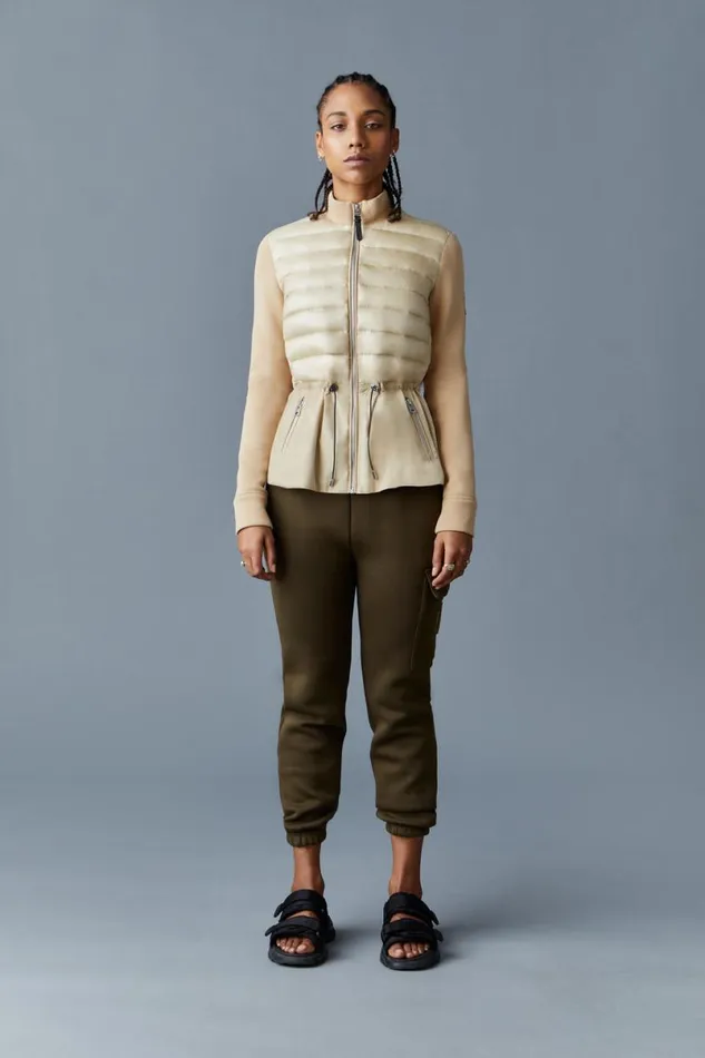 Light Jackets Women Mackage JOYCE Hybrid Jacket With Peplum Cream Light Jackets Women Mackage JOYCE Hybrid Jacket With Peplum Cream