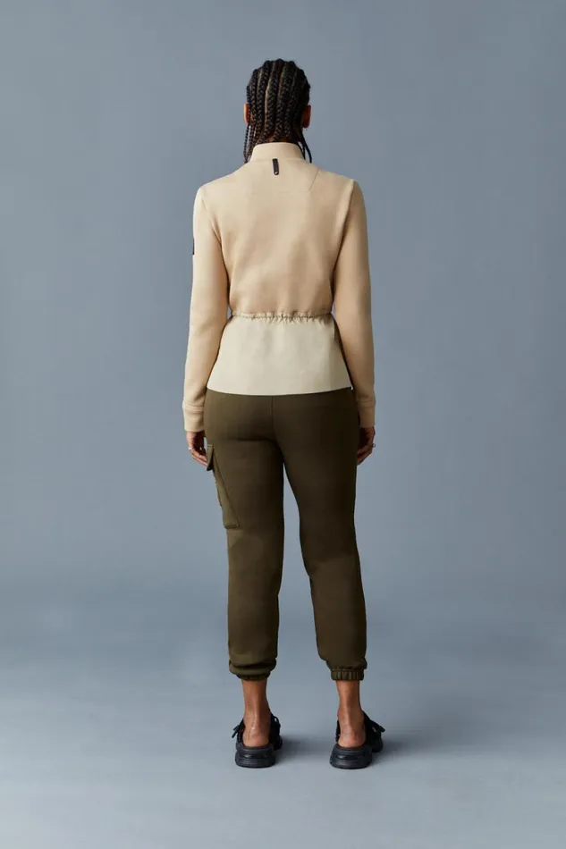 Light Jackets Women Mackage JOYCE Hybrid Jacket With Peplum Cream Light Jackets Women Mackage JOYCE Hybrid Jacket With Peplum Cream