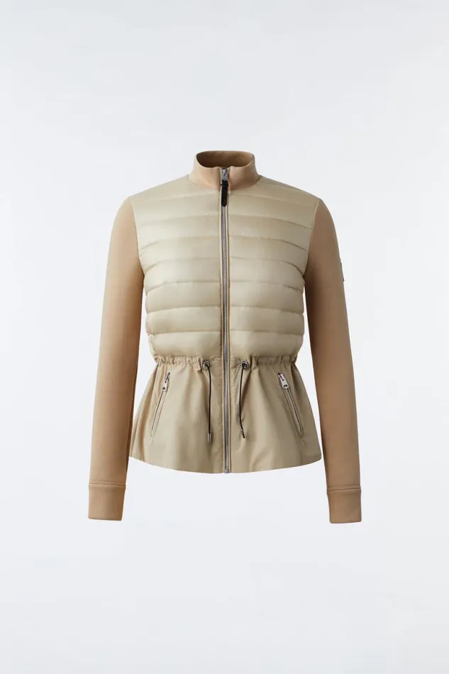 Light Jackets Women Mackage JOYCE Hybrid Jacket With Peplum Cream Light Jackets Women Mackage JOYCE Hybrid Jacket With Peplum Cream