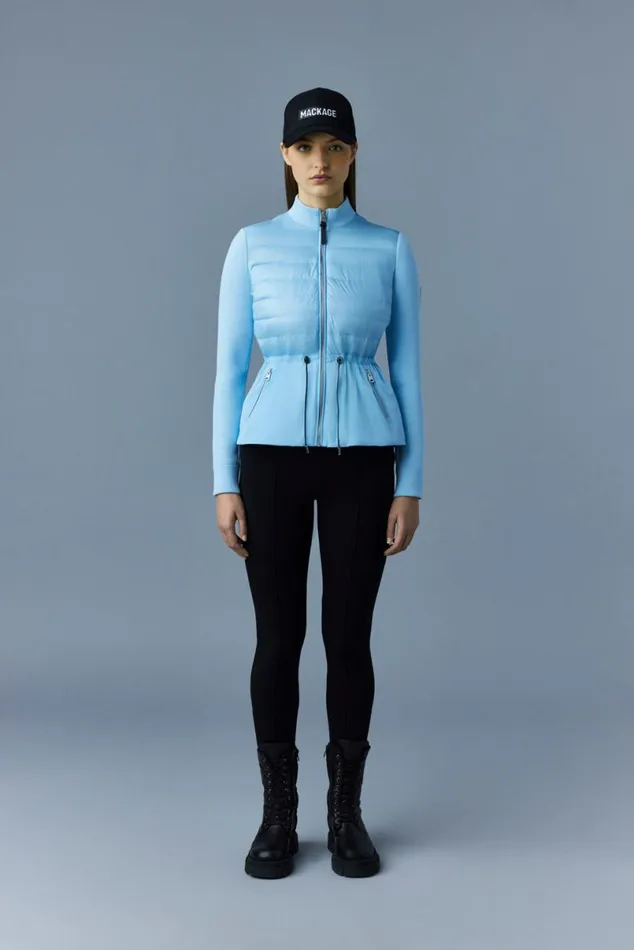 Light Jackets Women Mackage JOYCE Hybrid Jacket With Peplum Cream Light Jackets Women Mackage JOYCE Hybrid Jacket With Peplum Cream