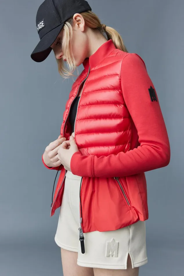 Light Jackets Women Mackage JOYCE Hybrid Jacket With Peplum Cream Light Jackets Women Mackage JOYCE Hybrid Jacket With Peplum Cream