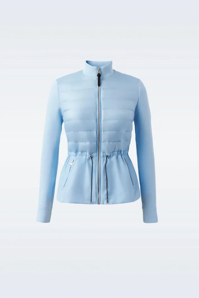 Light Jackets Women Mackage JOYCE Hybrid Jacket With Peplum Cream Light Jackets Women Mackage JOYCE Hybrid Jacket With Peplum Cream