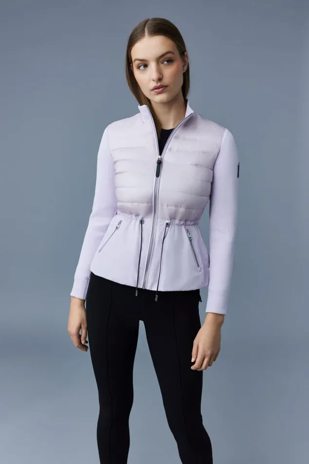 Light Jackets Women Mackage JOYCE Hybrid Jacket With Peplum Cream Light Jackets Women Mackage JOYCE Hybrid Jacket With Peplum Cream