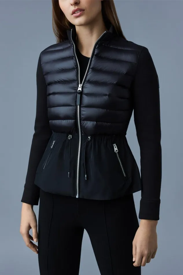 Light Jackets Women Mackage JOYCE Hybrid Jacket With Peplum Cream Light Jackets Women Mackage JOYCE Hybrid Jacket With Peplum Cream