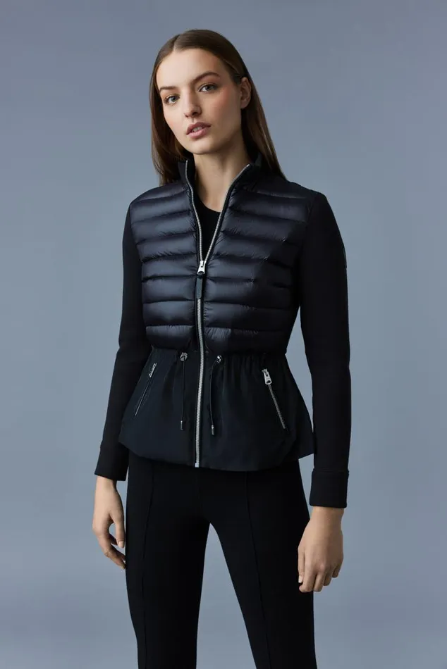 Light Jackets Women Mackage JOYCE Hybrid Jacket With Peplum Cream Light Jackets Women Mackage JOYCE Hybrid Jacket With Peplum Cream