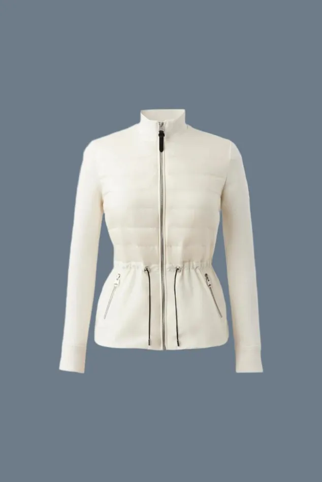 Light Jackets Women Mackage JOYCE Hybrid Jacket With Peplum Cream Light Jackets Women Mackage JOYCE Hybrid Jacket With Peplum Cream