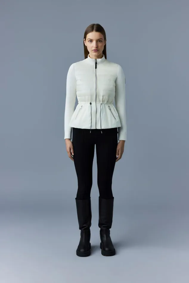 Light Jackets Women Mackage JOYCE Hybrid Jacket With Peplum Cream Light Jackets Women Mackage JOYCE Hybrid Jacket With Peplum Cream