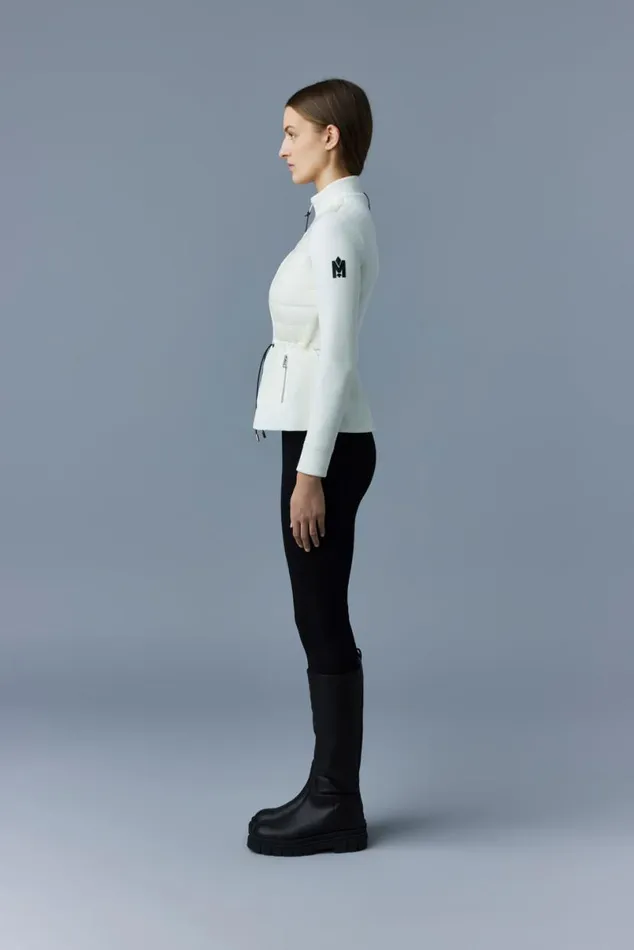 Light Jackets Women Mackage JOYCE Hybrid Jacket With Peplum Cream Light Jackets Women Mackage JOYCE Hybrid Jacket With Peplum Cream