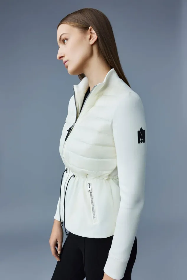 Light Jackets Women Mackage JOYCE Hybrid Jacket With Peplum Cream Light Jackets Women Mackage JOYCE Hybrid Jacket With Peplum Cream