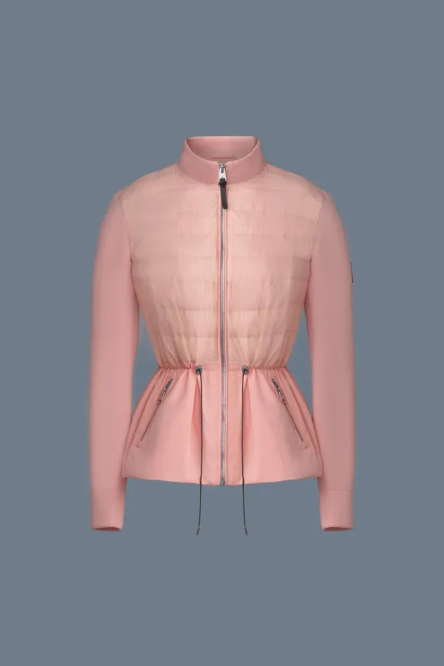 Light Jackets Women Mackage JOYCE Hybrid Jacket With Peplum Cream Light Jackets Women Mackage JOYCE Hybrid Jacket With Peplum Cream
