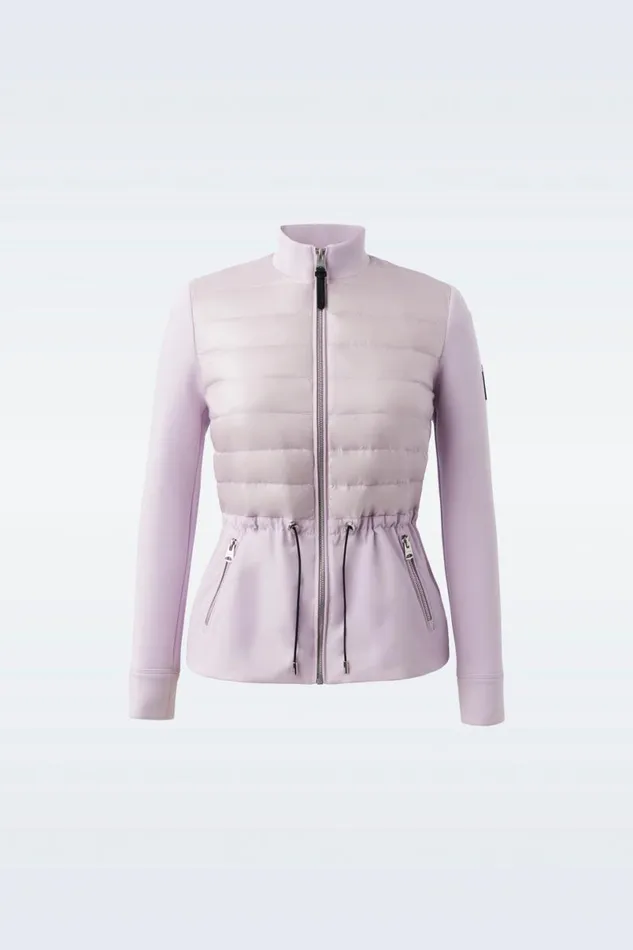 Light Jackets Women Mackage JOYCE Hybrid Jacket With Peplum Cream Light Jackets Women Mackage JOYCE Hybrid Jacket With Peplum Cream