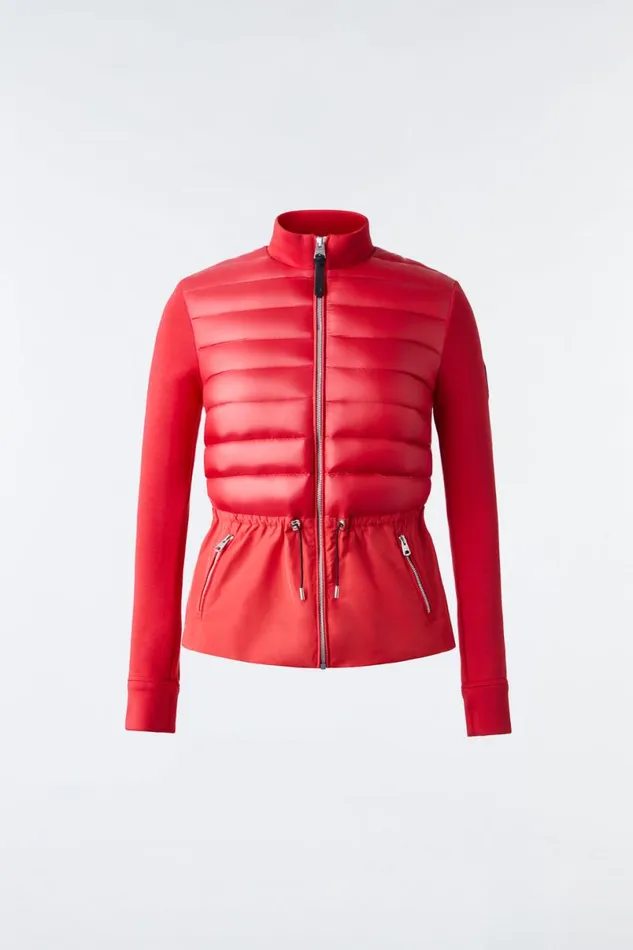 Light Jackets Women Mackage JOYCE Hybrid Jacket With Peplum Cream Light Jackets Women Mackage JOYCE Hybrid Jacket With Peplum Cream