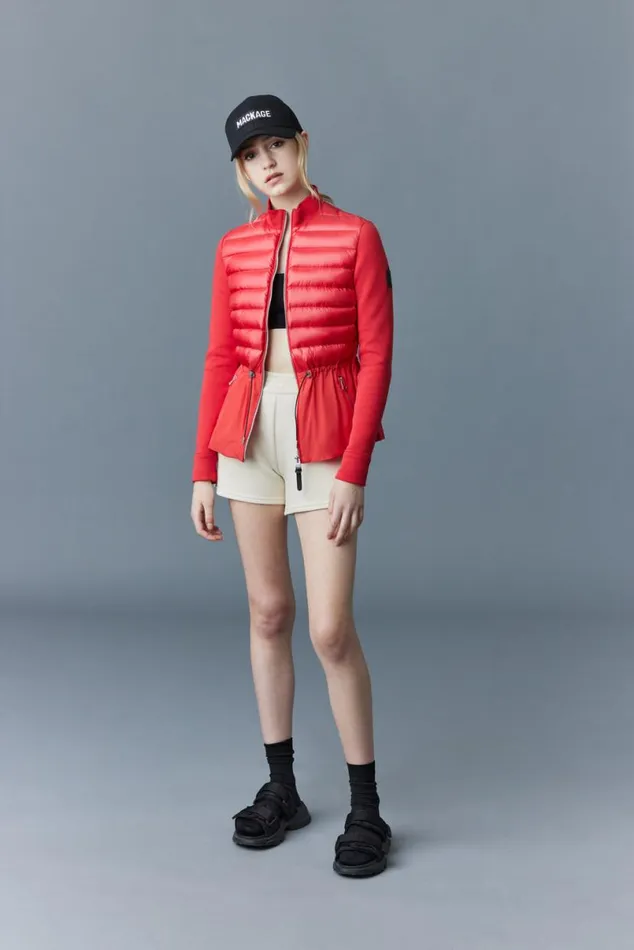 Light Jackets Women Mackage JOYCE Hybrid Jacket With Peplum Cream Light Jackets Women Mackage JOYCE Hybrid Jacket With Peplum Cream