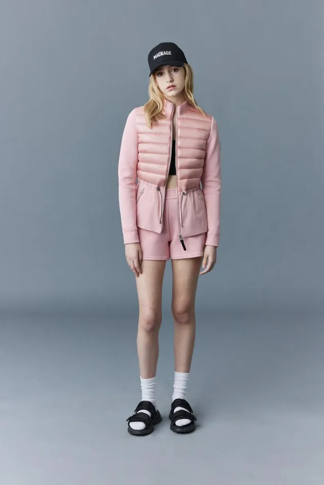 Light Jackets Women Mackage JOYCE Hybrid Jacket With Peplum Cream Light Jackets Women Mackage JOYCE Hybrid Jacket With Peplum Cream