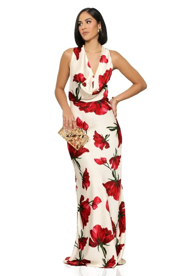Lilly039s Kloset Dresses Women Bed Of Roses Maxi Dress Red Multi