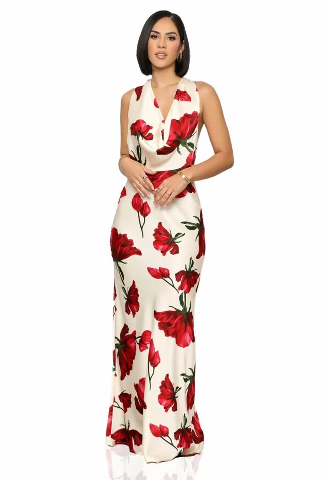 Lilly039s Kloset Dresses Women Bed Of Roses Maxi Dress Red Multi