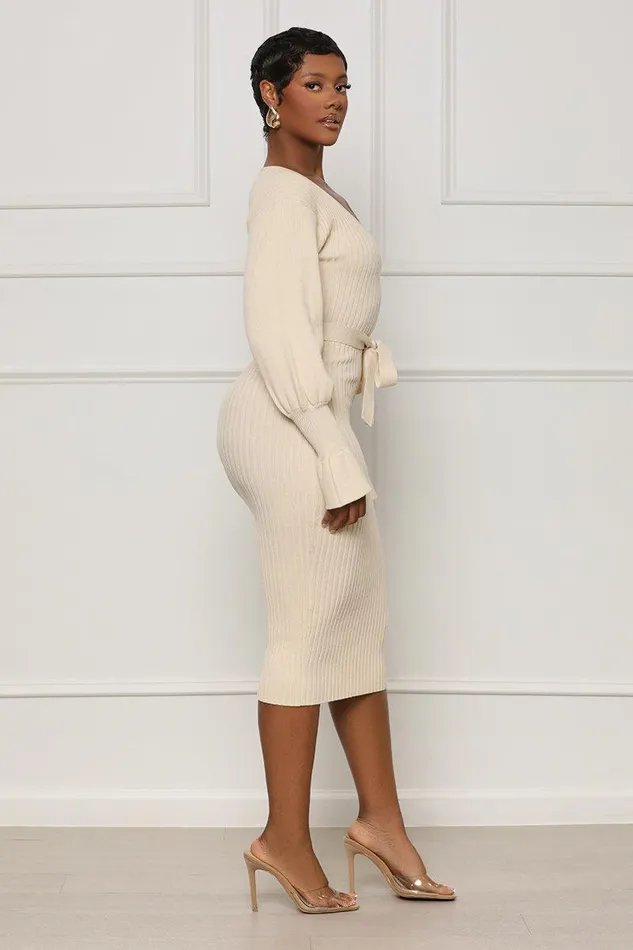 Lilly039s Kloset Dresses Women Scoop Me Away Sweater Dress Cream FINAL SALE