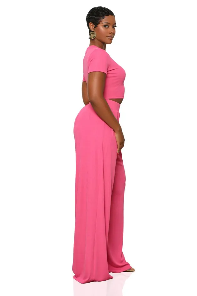 Lilly039s Kloset Sets Women Modern Muse Wide Leg Pants Set Pink