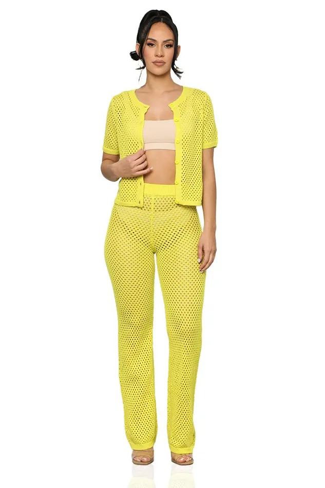 Lilly039s Kloset Sets Women Nothing But Net Pants Set Lime FINAL SALE