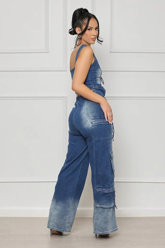 Lilly039s Kloset Sets Women Urban Blues Cargo Pants Set FINAL SALE