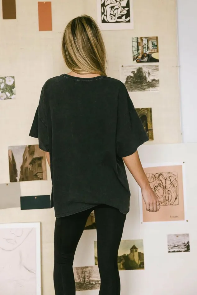 Lily Oversized TShirt In Black Black Women Bohme Tees and Tanks