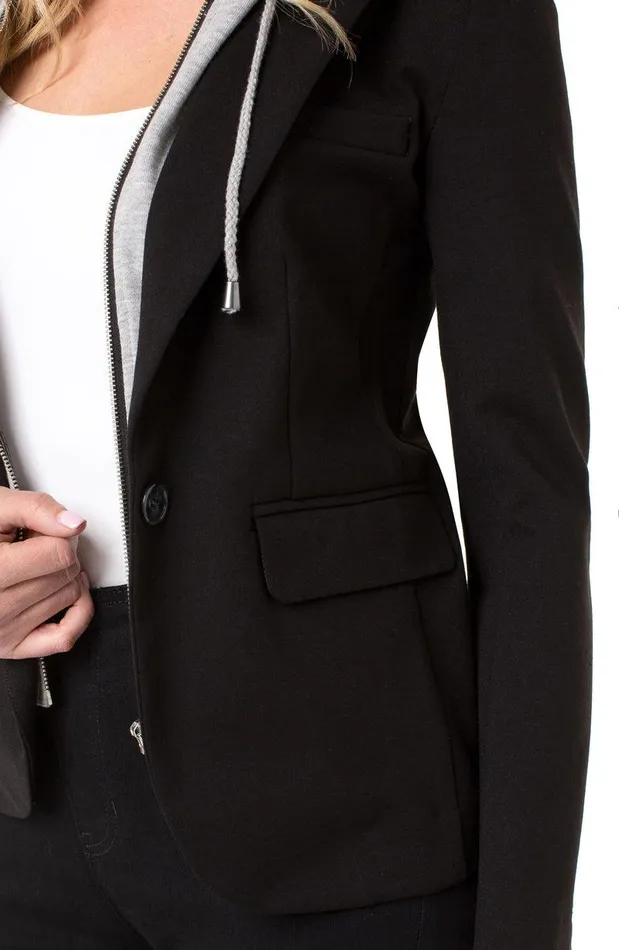 Liverpool Los Angeles BLAZER W REMOVABLE HOOD Black Women BLAZERS