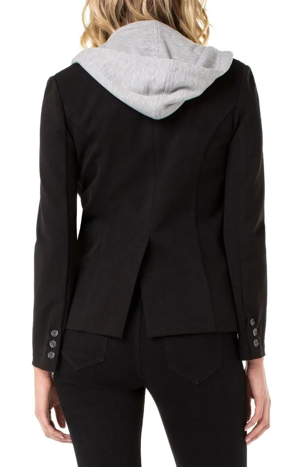 Liverpool Los Angeles BLAZER W REMOVABLE HOOD Black Women BLAZERS