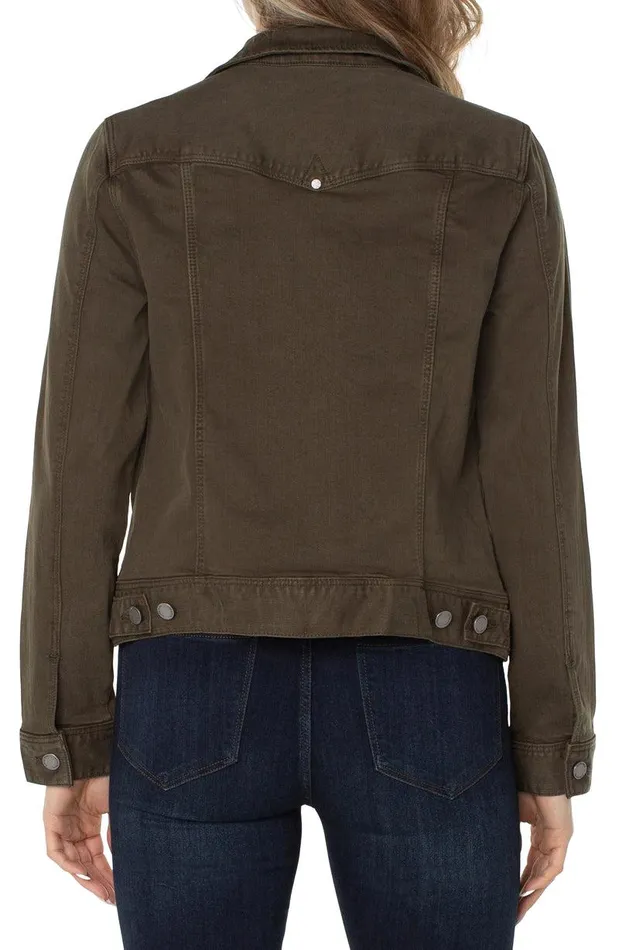 Liverpool Los Angeles CLASSIC JEAN JACKET Olive Women JEAN JACKETS