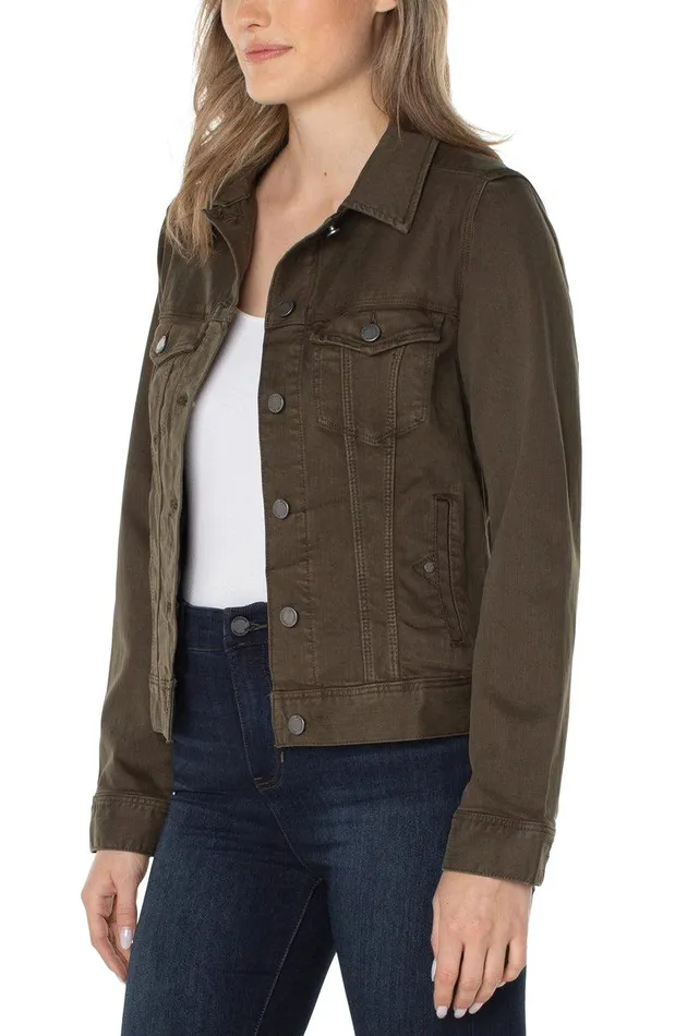 Liverpool Los Angeles CLASSIC JEAN JACKET Olive Women JEAN JACKETS
