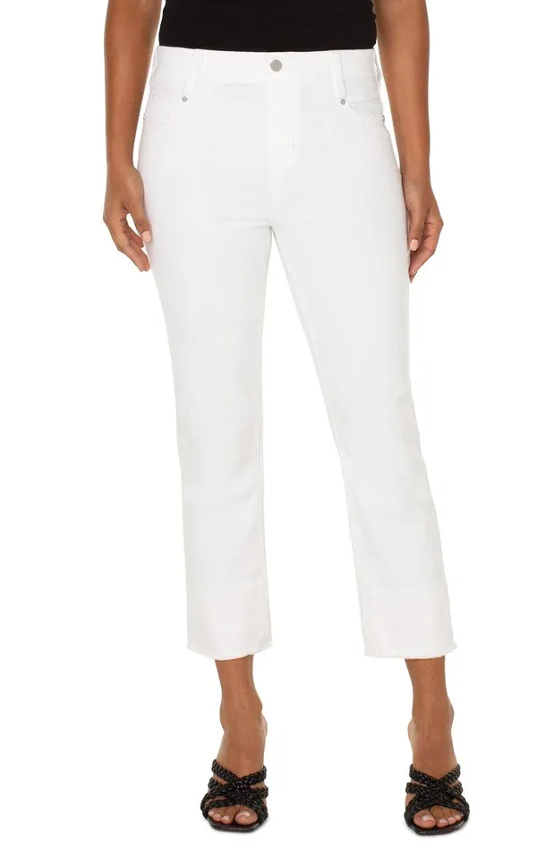 Liverpool Los Angeles THE GIA GLIDER CROP SLIM Bright White Women HIRISE