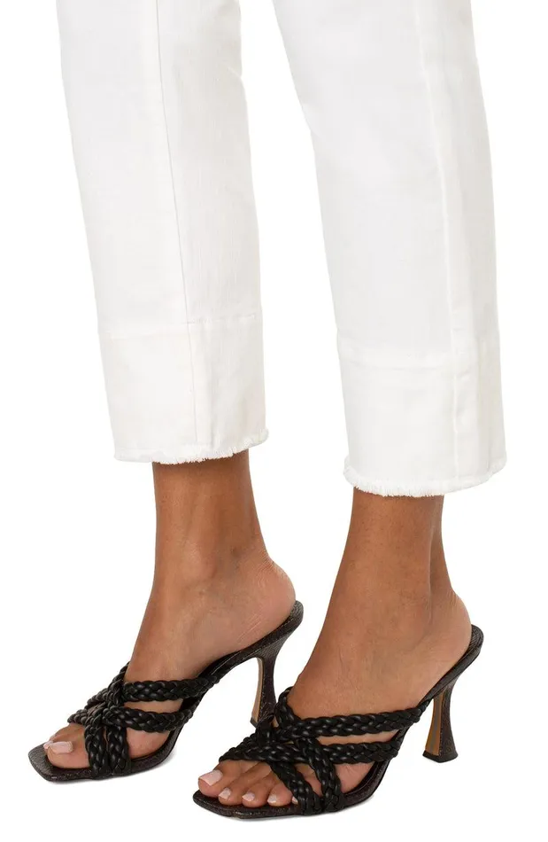 Liverpool Los Angeles THE GIA GLIDER CROP SLIM Bright White Women HIRISE