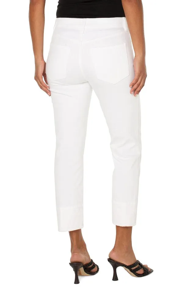 Liverpool Los Angeles THE GIA GLIDER CROP SLIM Bright White Women HIRISE