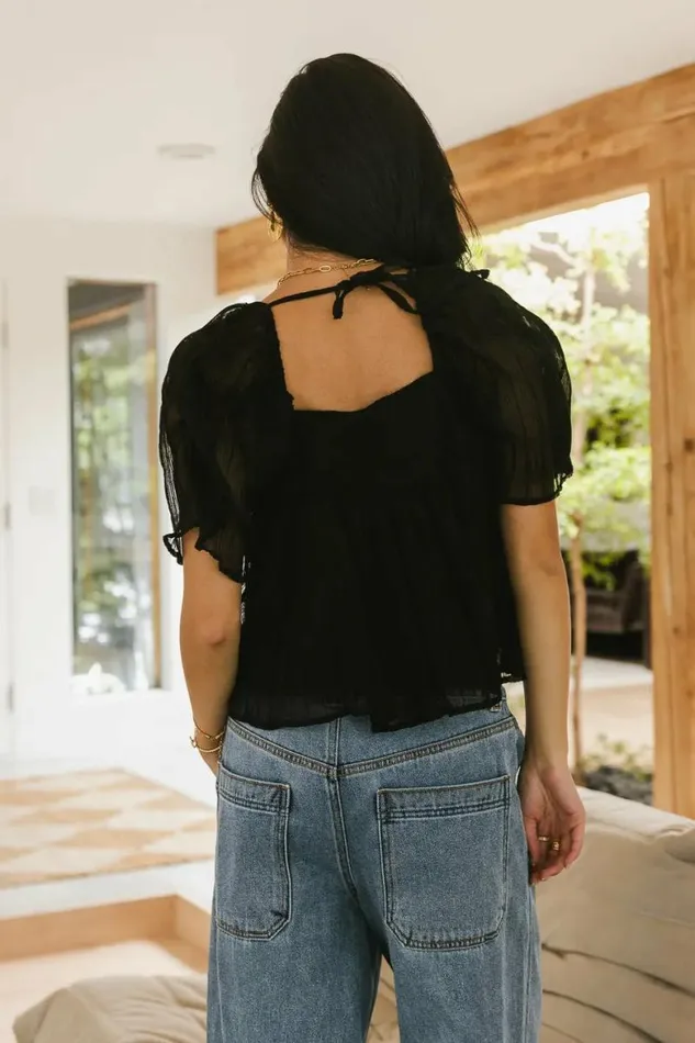 Lois Textured Top In Black 8211 FINAL SALE Black Women Bohme Tops