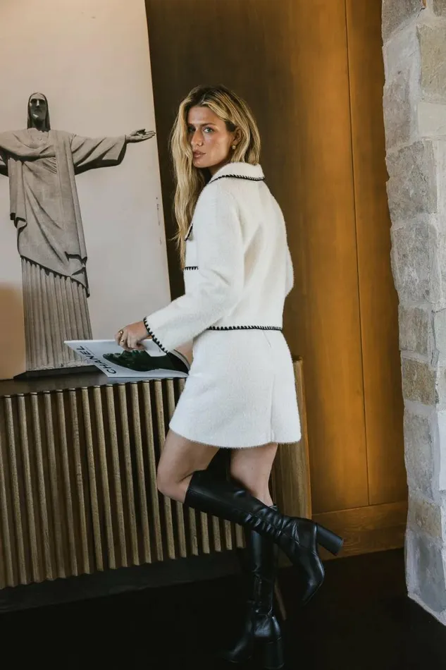 Lola Fuzzy Jacket In White White Women Bohme Outerwear