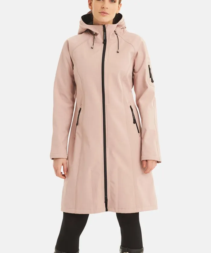 Long Soft Shell Raincoat 8211 Adobe Rose Rainwear Ilse Jacobsen Raincoats