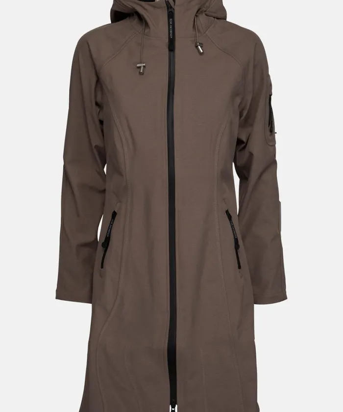 Long Soft Shell Raincoat 8211 Dark Ash Rainwear Ilse Jacobsen Raincoats