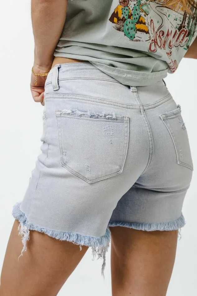 Loretta Mid Thigh Shorts Light Wash Women Bohme Shorts