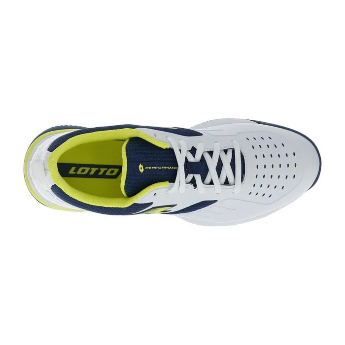 Lotto Sport Padel ManWoman SUPERRAPIDA 400 IV All Whiteacid Yellowdark Denim Lotto Sport Padel ManWoman SUPERRAPIDA 400 IV All Whiteacid Yellowdark Denim