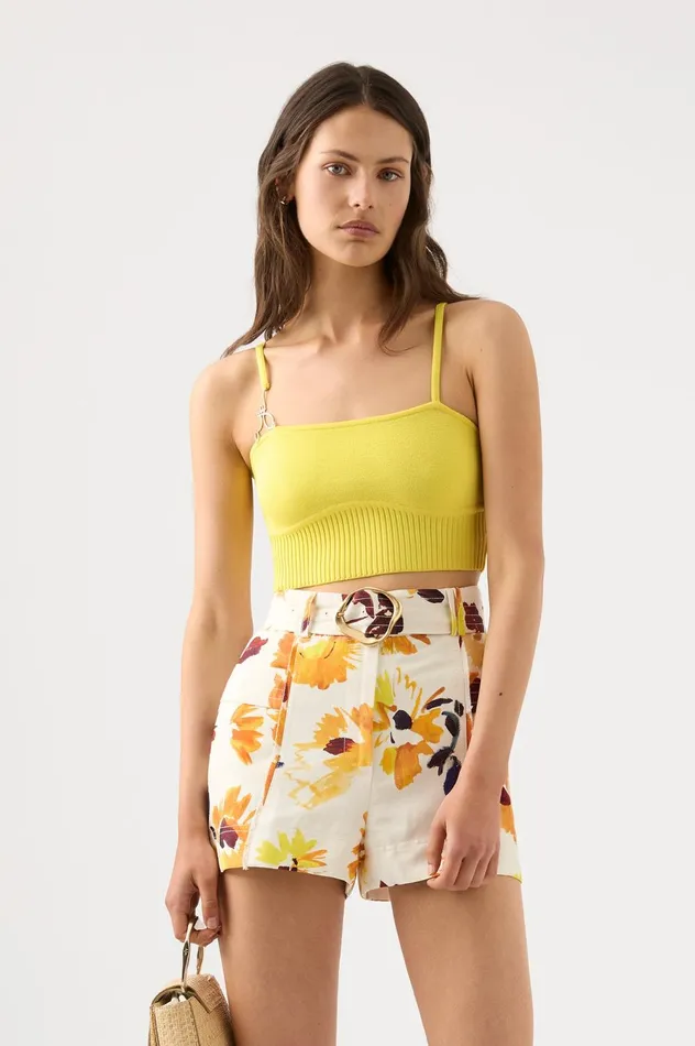 Lucia Knit Bustier Sunflower Yellow Women Aje Body 038 Crepe Knit