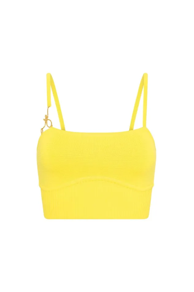 Lucia Knit Bustier Sunflower Yellow Women Aje Body 038 Crepe Knit