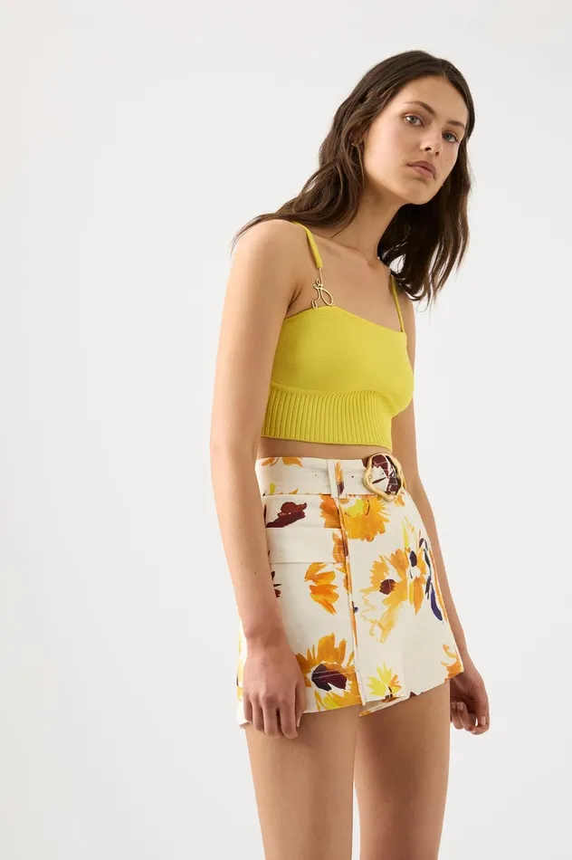 Lucia Knit Bustier Sunflower Yellow Women Aje Body 038 Crepe Knit
