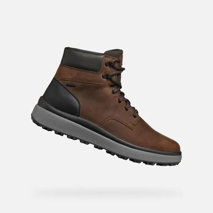 Man Geox Ankle Boots GRANITO GRIP ABX MAN CoffeeBlack Waterproof Boots Coffeeblack