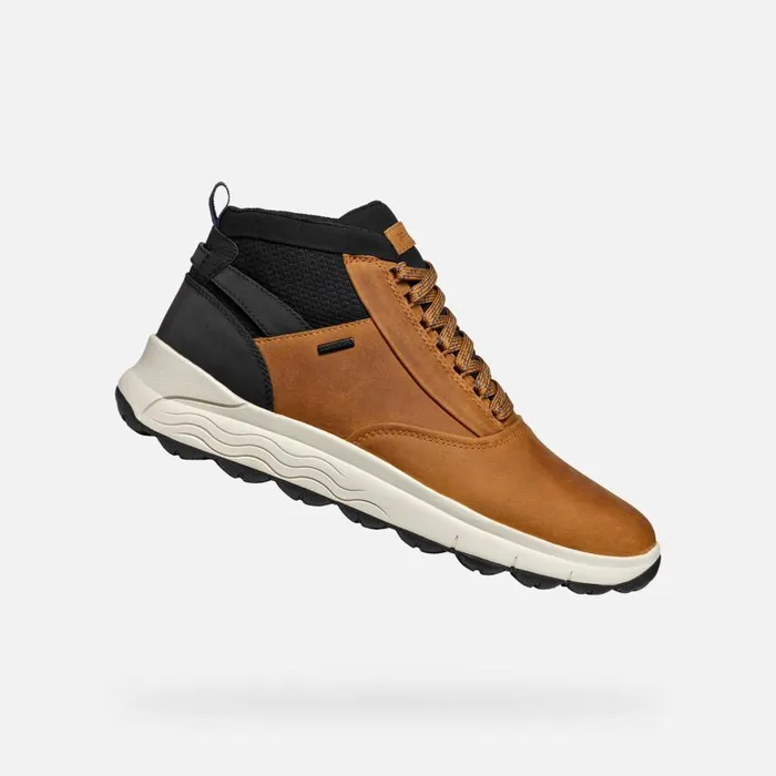 Man Geox Ankle Boots SPHERICA 4X4 ABX MAN Cognac Waterproof Boots Cognac