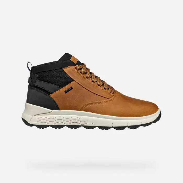 Man Geox Ankle Boots SPHERICA 4X4 ABX MAN Cognac Waterproof Boots Cognac