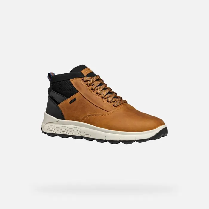Man Geox Ankle Boots SPHERICA 4X4 ABX MAN Cognac Waterproof Boots Cognac