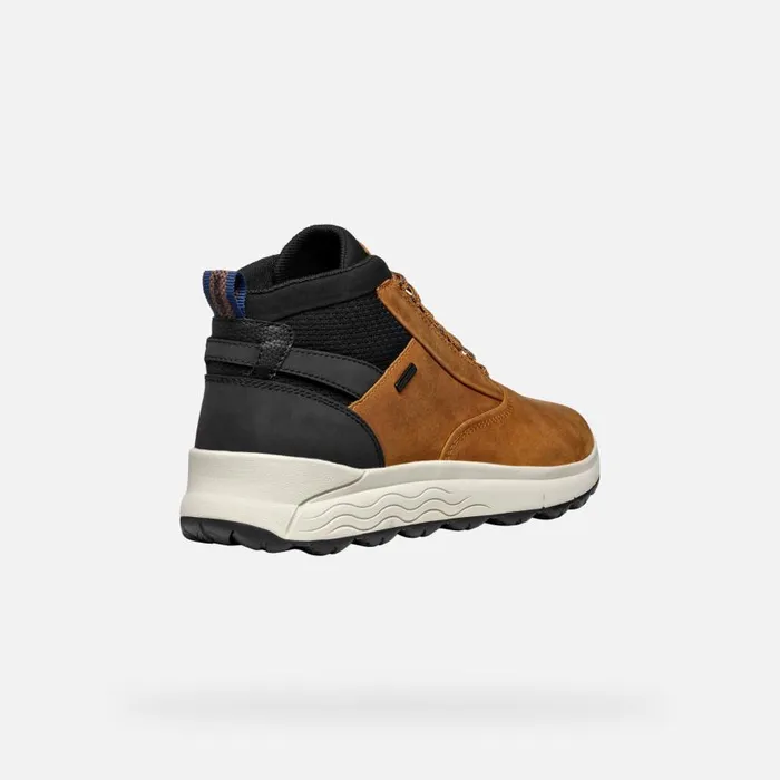 Man Geox Ankle Boots SPHERICA 4X4 ABX MAN Cognac Waterproof Boots Cognac